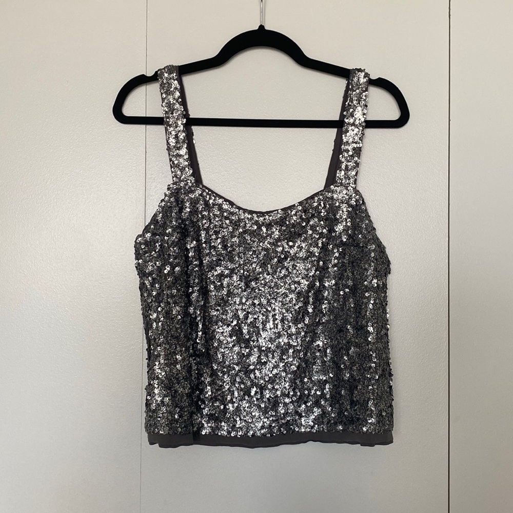 Abercrombie open back sequin tank